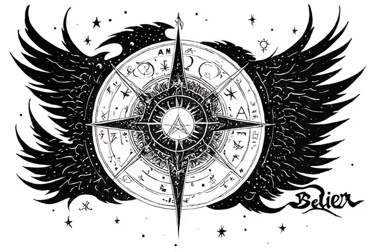 Astrological Signed Belier In Black