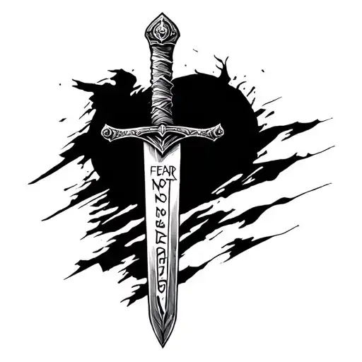 Add A Sword With The Phrase Fear Not Fear God On The Side Under The Sword