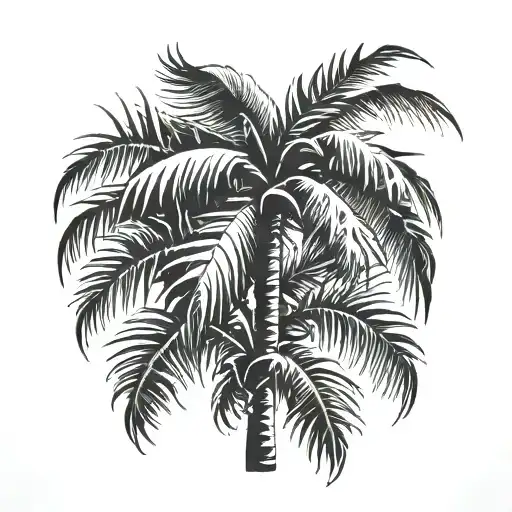 Palm Tree With Leaves Falling