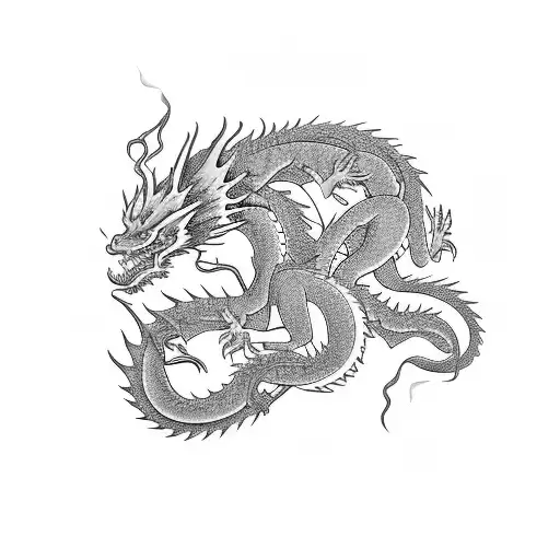 Dragon And Kitsune Fight