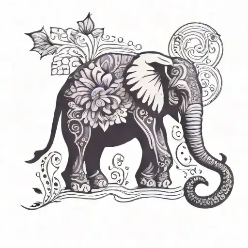 Elephant With Purple Semi Colon