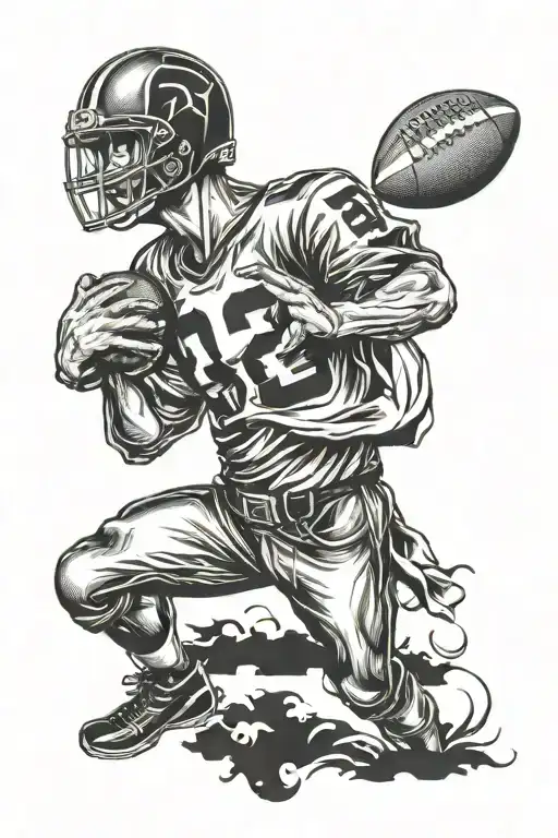 Greek Good Playing American Football Player