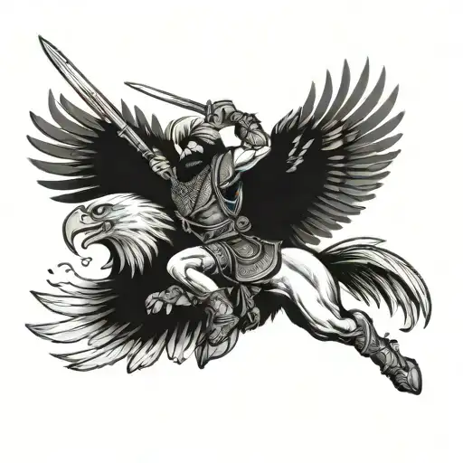 Sikh Warrior With Eagle Flying