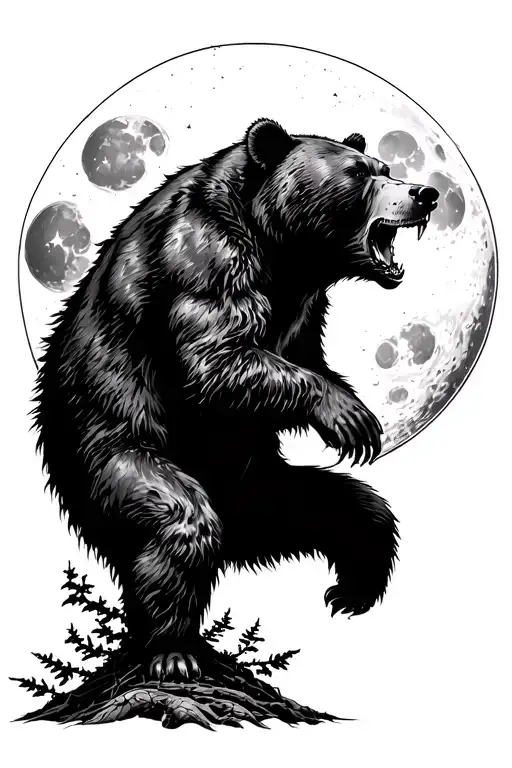 The Bear Growls The Forest And The Moon And The Reaper Grow