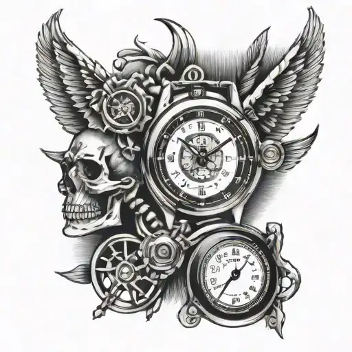 Cuban Watch With Turbo As The Head And A Rpm Gauge As The Face