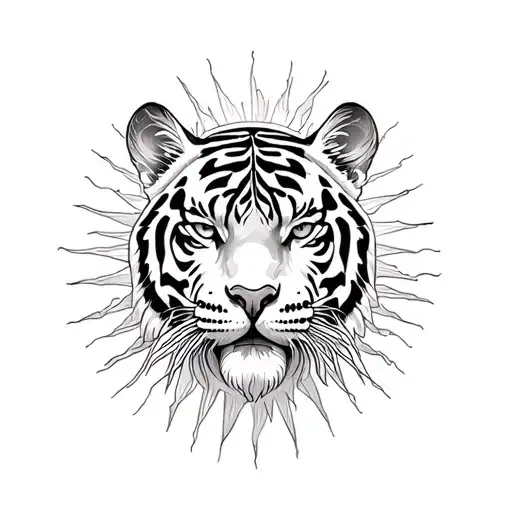 Celestial Tiger Under The Sun Rising