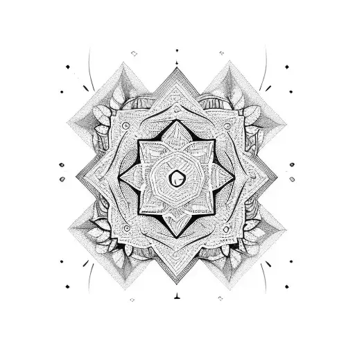 Intricate Geometric Pattern Incorporating Elements Of Nature