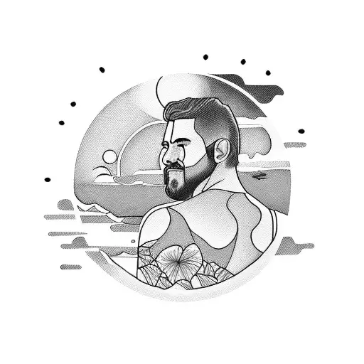 Maui Sunset With A Man's Portrait In It