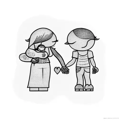 A Mother And Baby Holding Hands