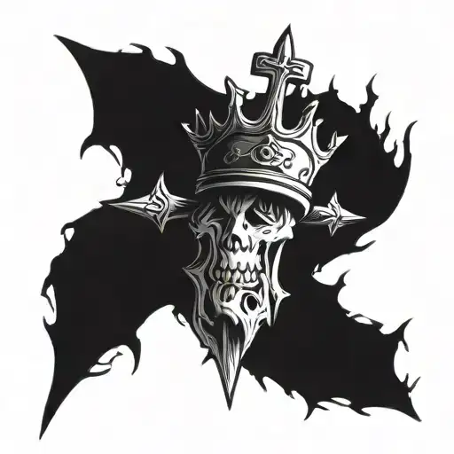 Cross With Thorn Crown Hanging