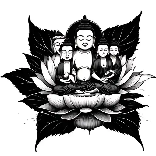 Lotusbloem Happy Buddha Family