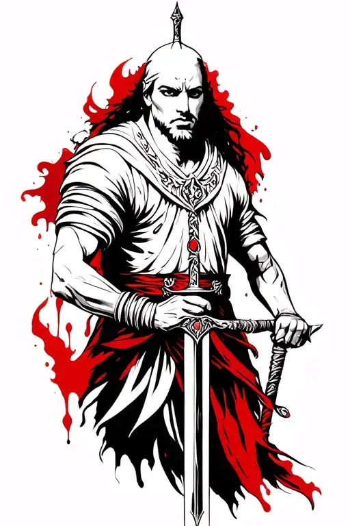 A Persian Warior With Bloody Sword