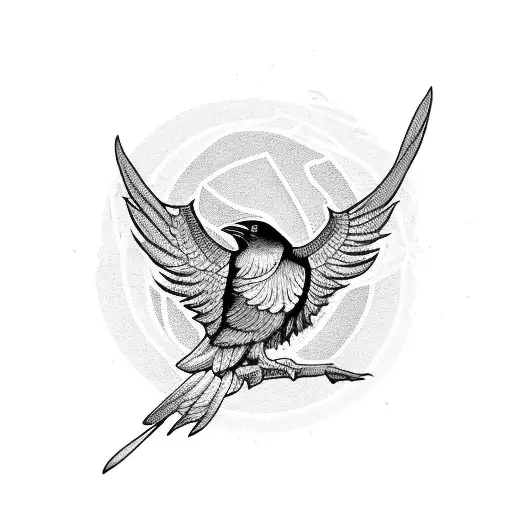 Raven With Mandelas Surrounding It