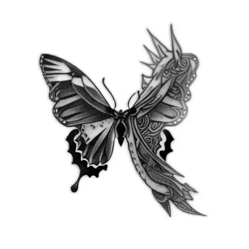 A Butterfly With A Dragon