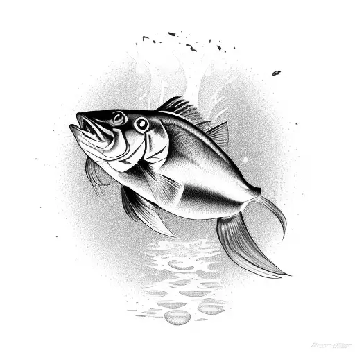 A Majestic Bass Fish Jumping Out Of Water