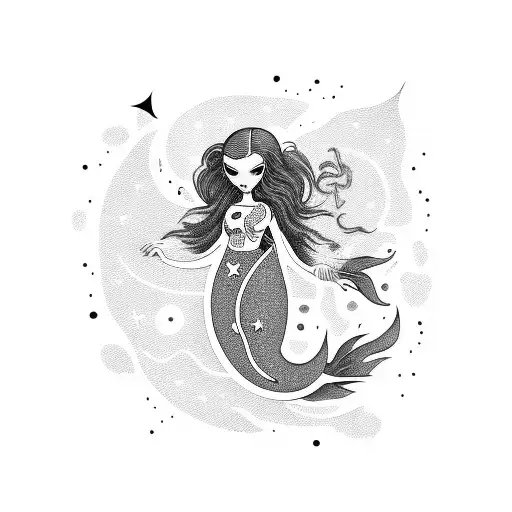 Astronaut Mermaid With Long Hair