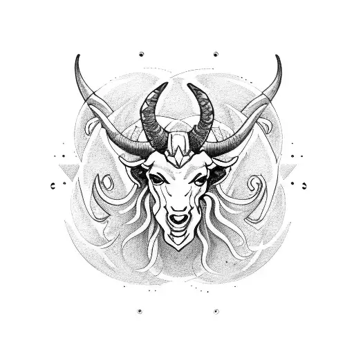 Capricorn Sign With A Demon Hidden Inside