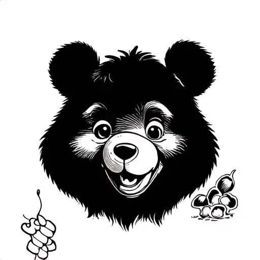 Mad Looking Pooh Bear With Honey