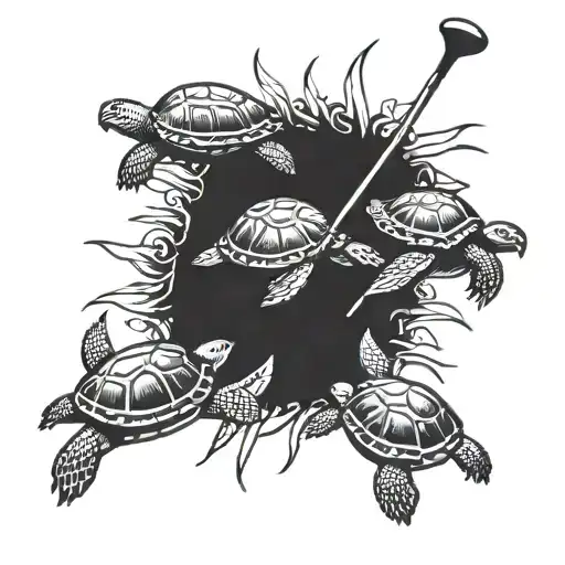 Golf Course Tattoo Featuring Turtles All The Way