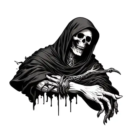 Grim Reaper And Skulls Forearm