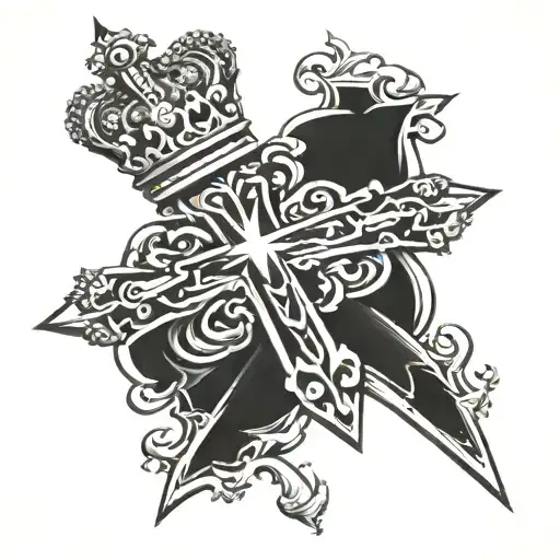 Cross Going Through A Crown