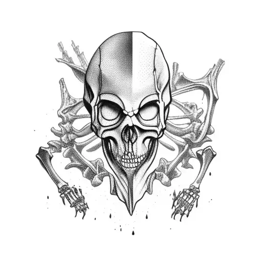 Half Hoodie Half Skeleton Down The Middle