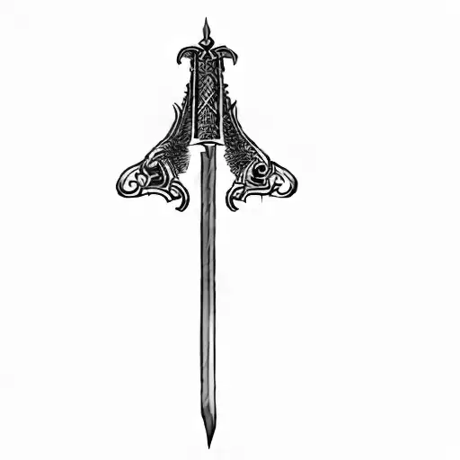 A Person Holding A Sword