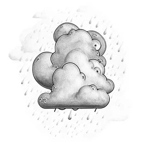 Cloud And Rain With Black Sketch And Letter If