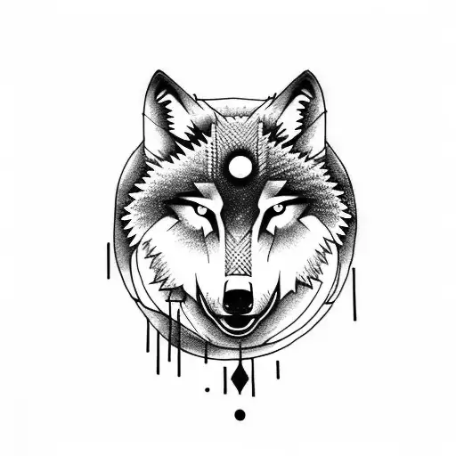 A Wolf Howling At The Moon In A Pixelated Style