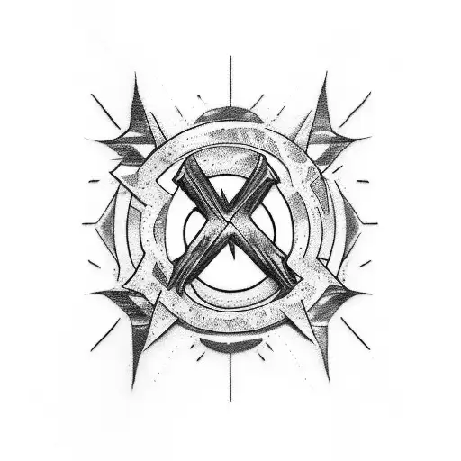 Rock And Punk Inspired Tattoo Featuring The Iddqd Code Symbol