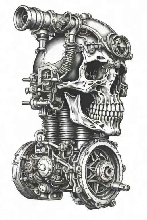 Skull With A Engine Turbo