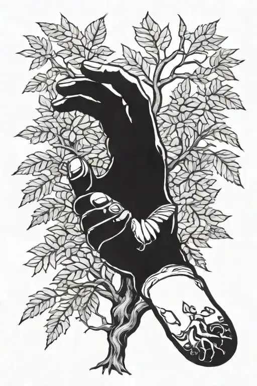The Creation Of Adam Hand Growing A Poison Tree From The Pointer Finger Tip