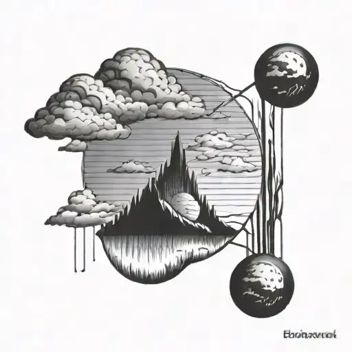 A Line Of Light Comes Out From Dark Clouds