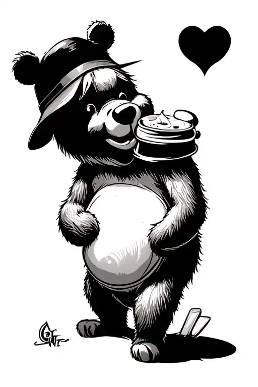 Winnie The Pooh With Honey Pot