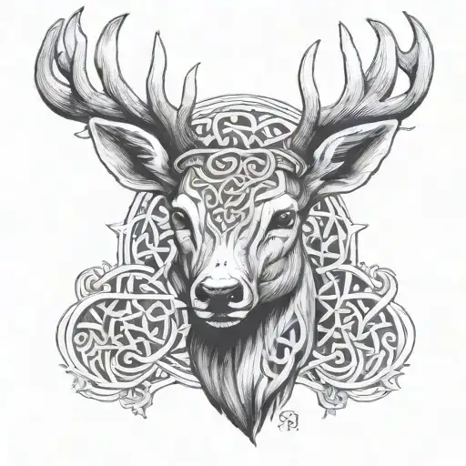 Celtic Deer Head