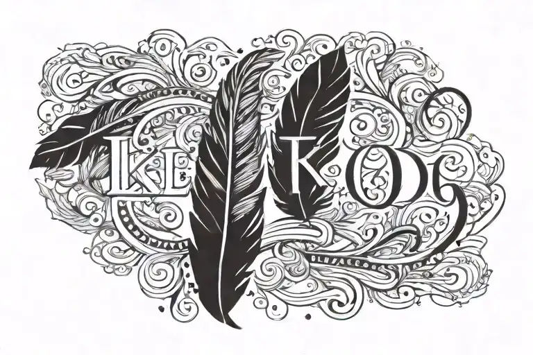 Feather With Letters Lkdg