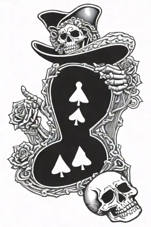 Mexican Skeleton Playing Poker Chip