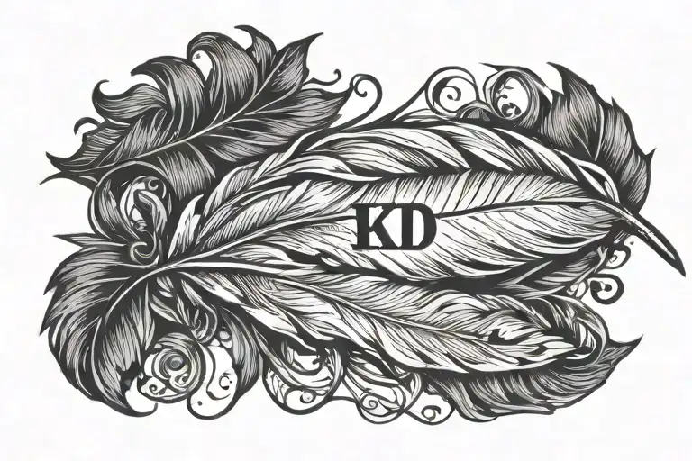 Feather With Letters Lkdg