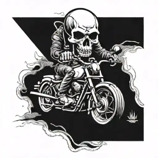 Skull Motorcyle Rider Tatto