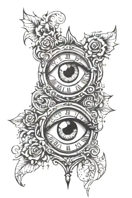 Eye Dice And Clock