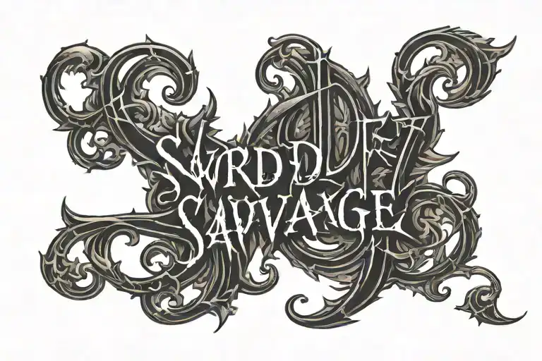 Word Savage In Dark Gothic Letters