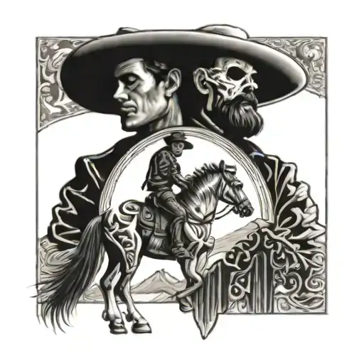 Skeleton Cowboy And Horse