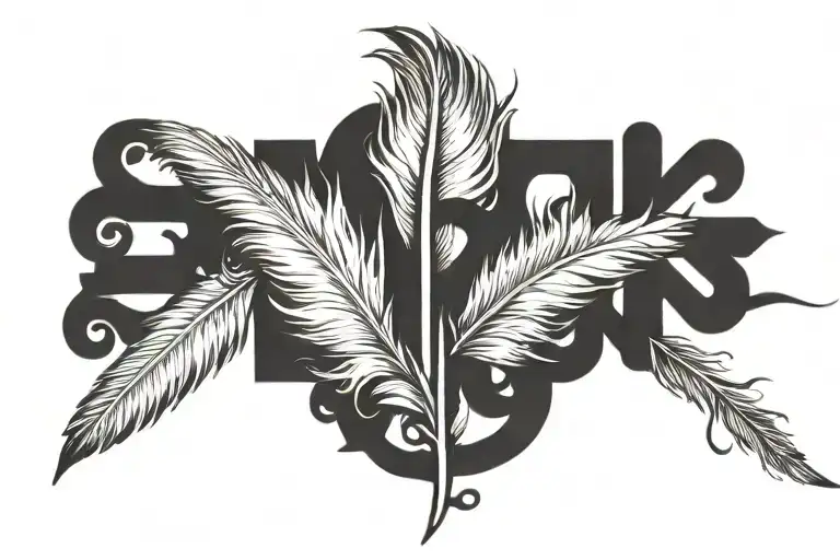 Feather With Letters L K D G Letters