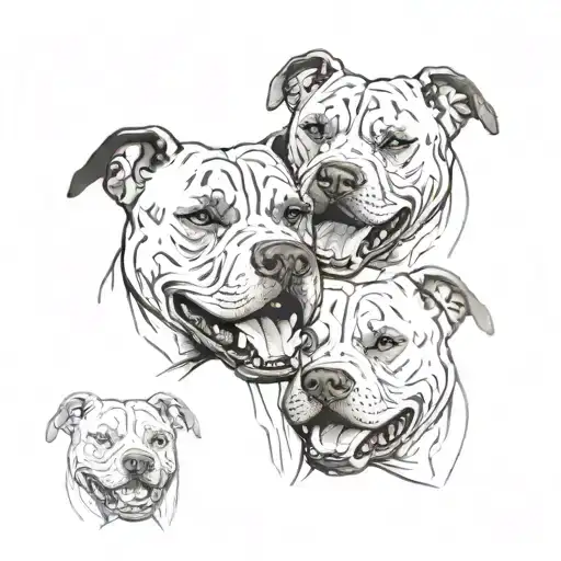 2 Pitbull Faces Biting Each Other