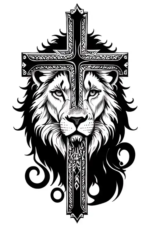 Cross With A Lion