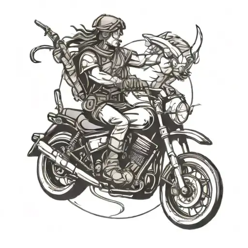 Sagittarius Archer Riding Motorcycles
