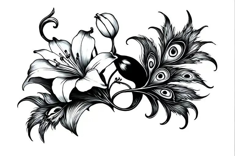 Skolopendra And Peacock Lily