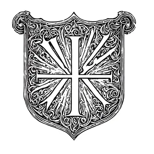Medieval Shield Roman Numeral Three On It