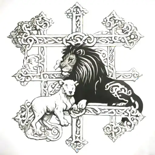 A Lion And A Lamb 3 Crosses