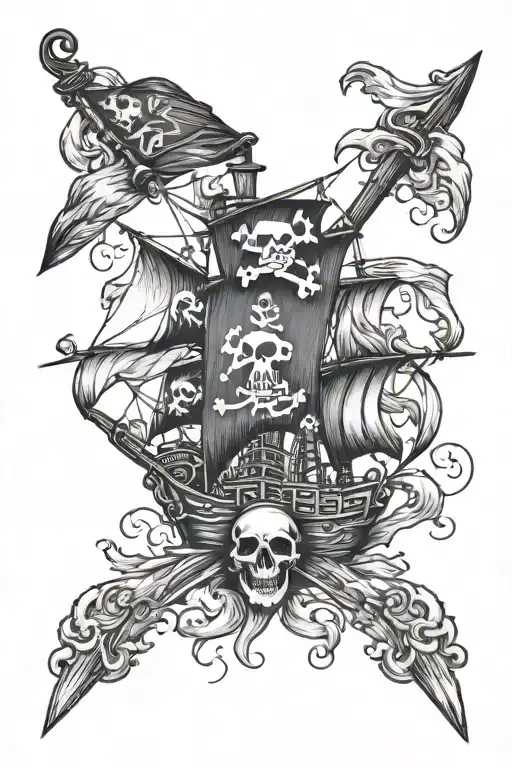 Pirate Flag In The Wind